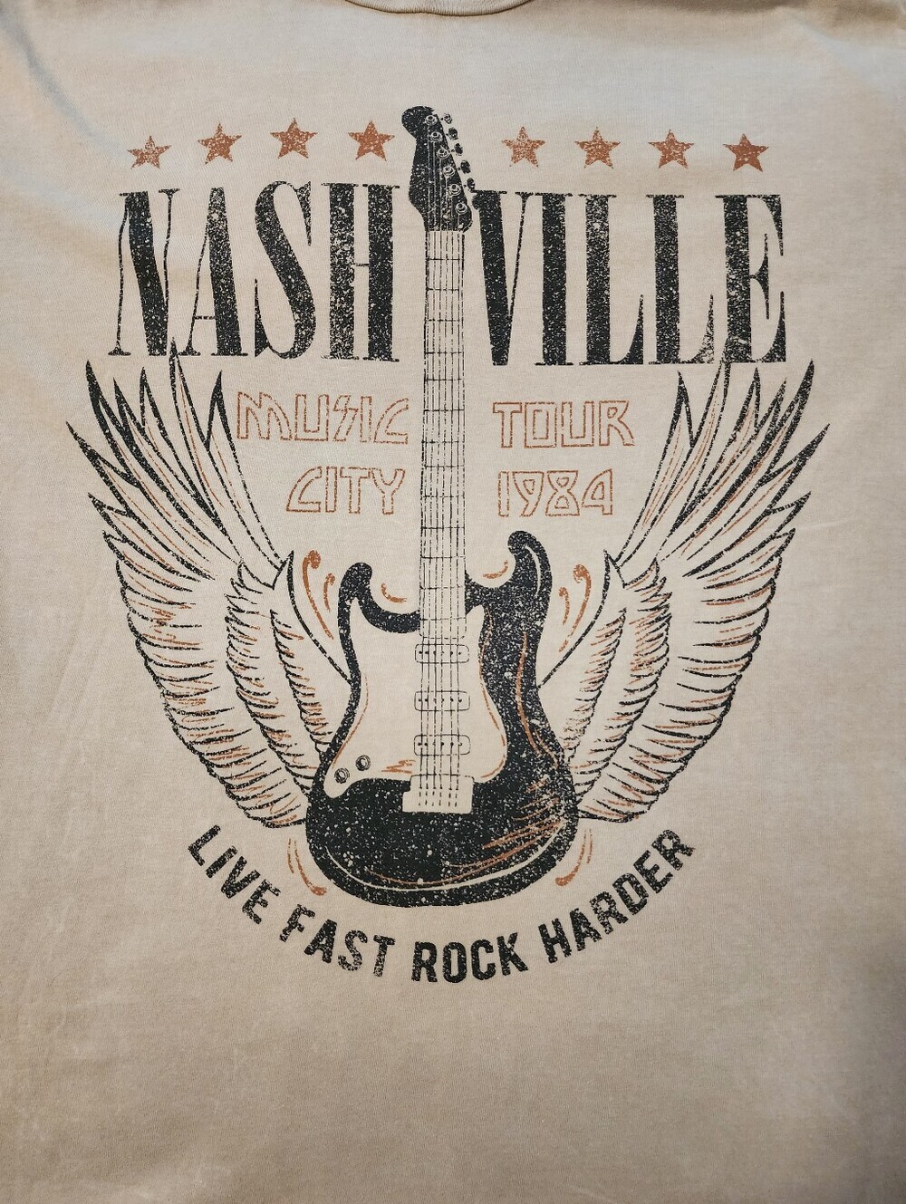 HRT & LUV Nashville Graphic Tee in Beige, Size XL - Picture 4 of 7